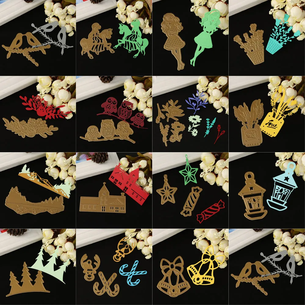 

Flower Women Metal Cutting Dies Stencils DIY Xmas Tree Scrapbooking Album Wedding Party Paper Greeting Card Crafts Decoration