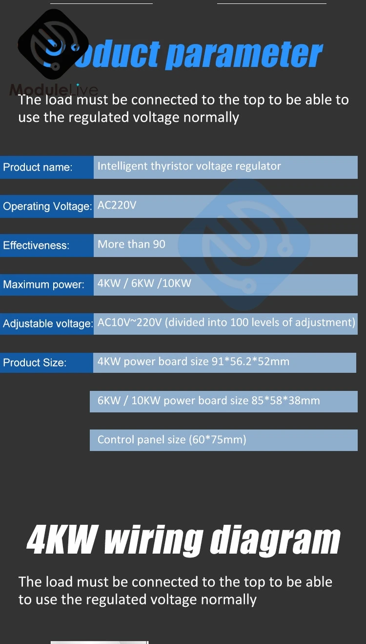 Regulador de tensão do motor elétrico, 4kw,