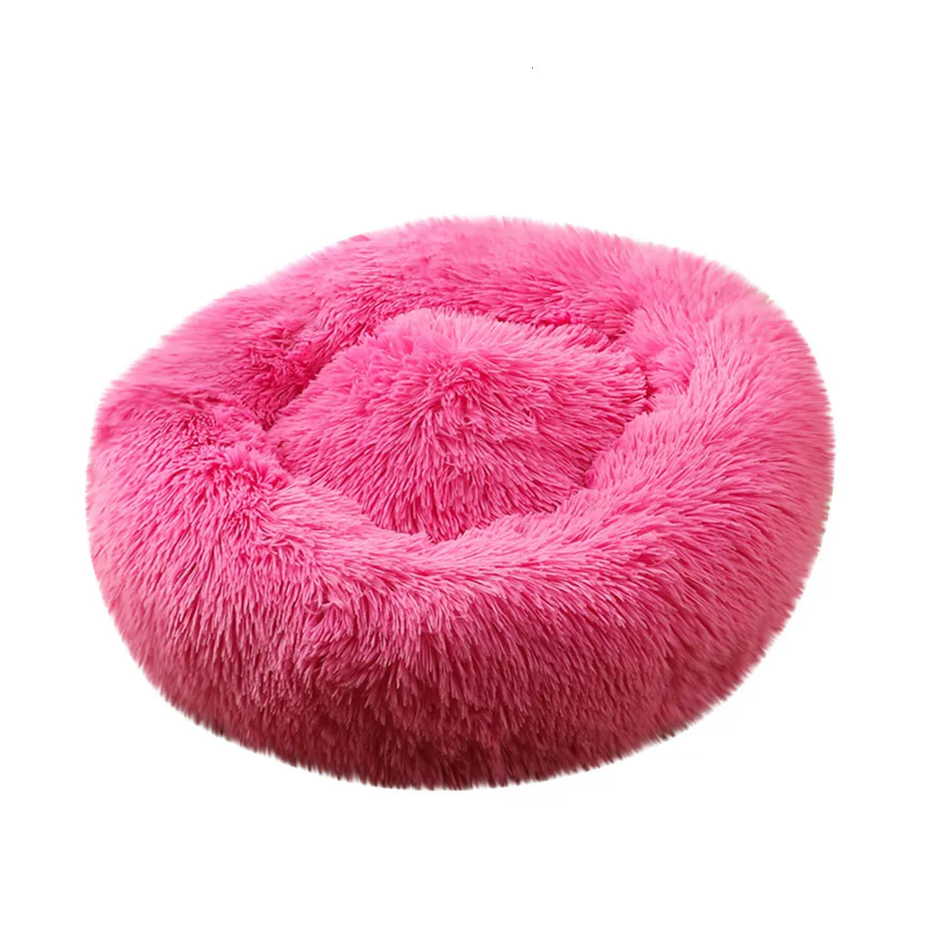 Cat Bed Round Plush House Pet Dog Bed Kitten Kennel Winter Warm Sleeping Bag Puppy Cushion Mat Portable Cat Supplies Cats Nest