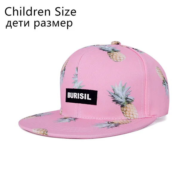 Child pink Boluo REAKIDS милая детская бейсбольная кепка с фруктовым узором, Snapback, шапка для детей, солнцезащитная Кепка, Весенняя шляпа для младенцев, Летняя Спортивная Кепка для мальчиков и девочек - Цвет: Child pink Boluo