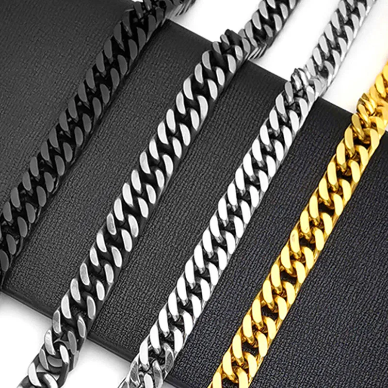 Браслеты мужские из нержавеющей стали изящная винтажная цепочка черного цвета с