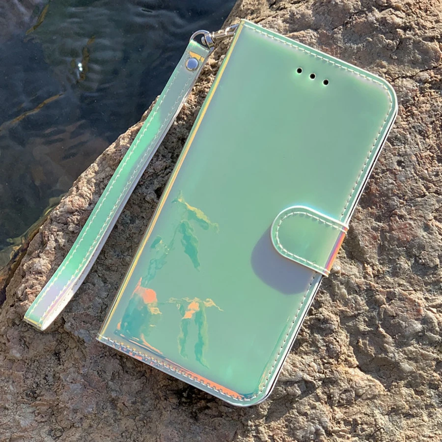 Green TongXing FJM Роскошный флип-чехол для телефона mi rror из гладкой кожи для Xiaomi mi A3 9t Cc9e Xia mi Red mi K20 8a 7a Note 8 7 Pro Чехол-бумажник для карт - Цвет: Green TongXing FJM