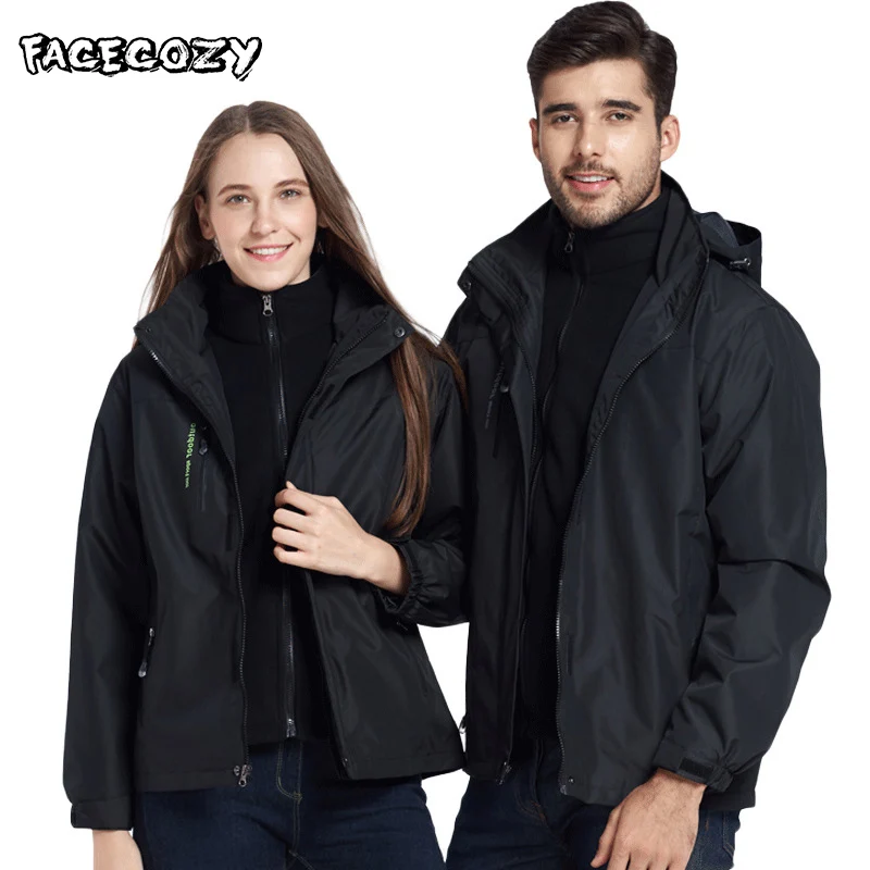 Facecozy зима осень для мужчин и женщин уличная термальная 3 в 1 походная куртка