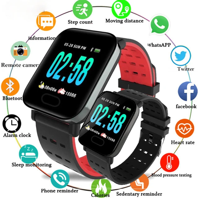 

A6 Smart Watch Heart Rate Monitor Fitness Tracker Sleep Monitor Waterproof Sport Band Watches for IOS Android Men Women Gifts