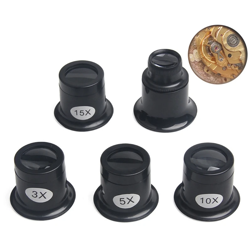 Jewelry Magnifier Jeweler Repair Magnifier Magnifying Glass 3X/5X/10X/15X/20X Monoculars