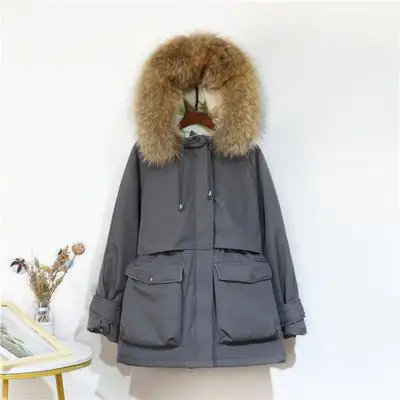Зимняя куртка для женщин, Лисий мех, натуральный большой толстый утиный пух, пальто, парки, защищенная от снега, верхняя одежда - Цвет: Picture color 7