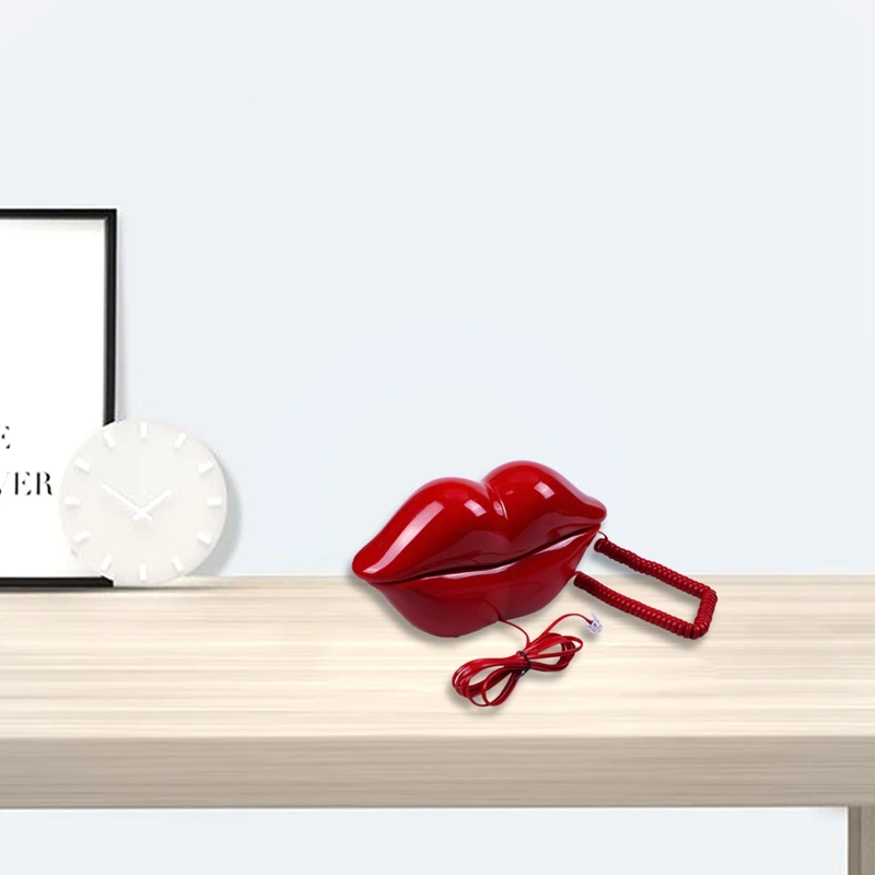 Сексуальный телефон с красным ртом с дизайном помады от домашнего телефонного кабеля