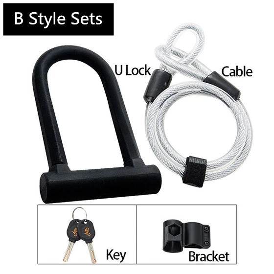 B Style Sets West biking велосипедный замок стальной u-замок велосипедный мотоцикл электрический велосипед Противоугонный кабель замки безопасности пароль велосипедный замок - Цвет: B Style Sets
