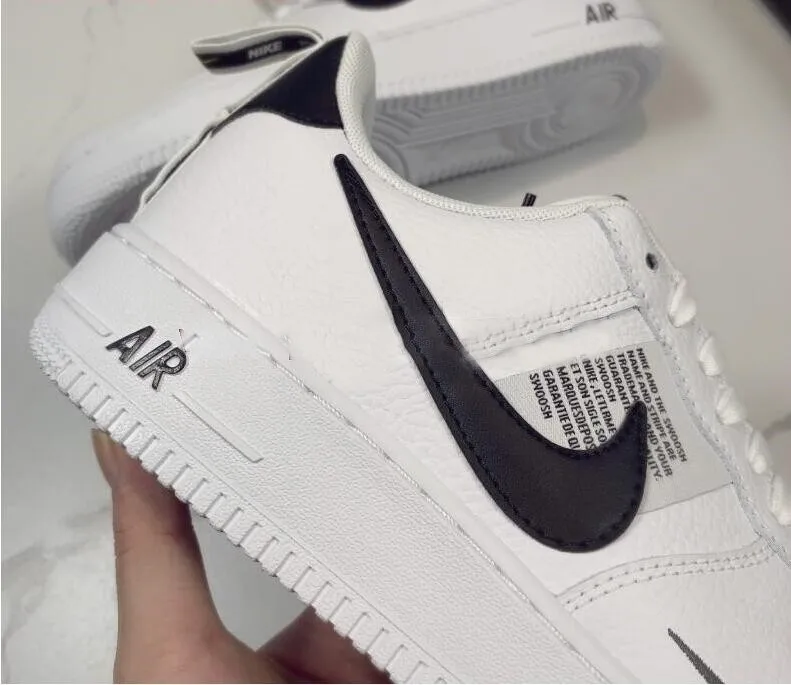 Air Force 1 One Low 07 Lv8 Utility черно-белая женская и мужская Обувь Af1 кроссовки