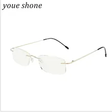 Youe светящиеся титановые очки для чтения без оправы с эффектом памяти, мужские и женские квадратные очки без оправы по рецепту