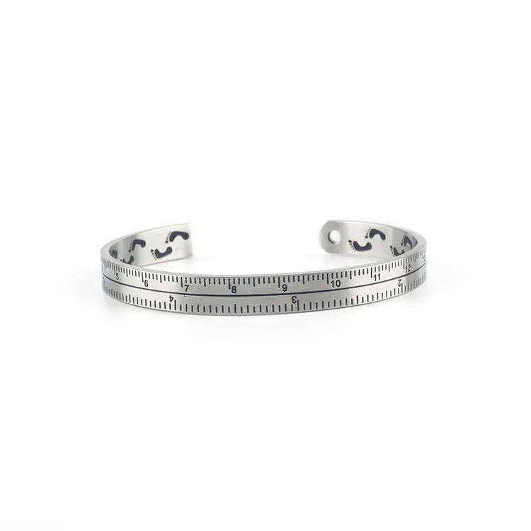 steel LISTE& LUKE черный отпечаток Мужские Винтажные серебряный циферблат дизайн ретро браслет из титановой стали линейка мужской браслет Erkek bileklik - Окраска металла: steel