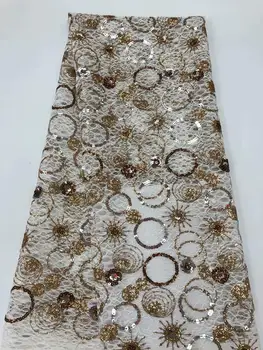 

Latest French mesh lace High Quality African Lace Fabric Nigeria Embroidered Tulle Lace Fabric For Wedding 5yards FR-1122