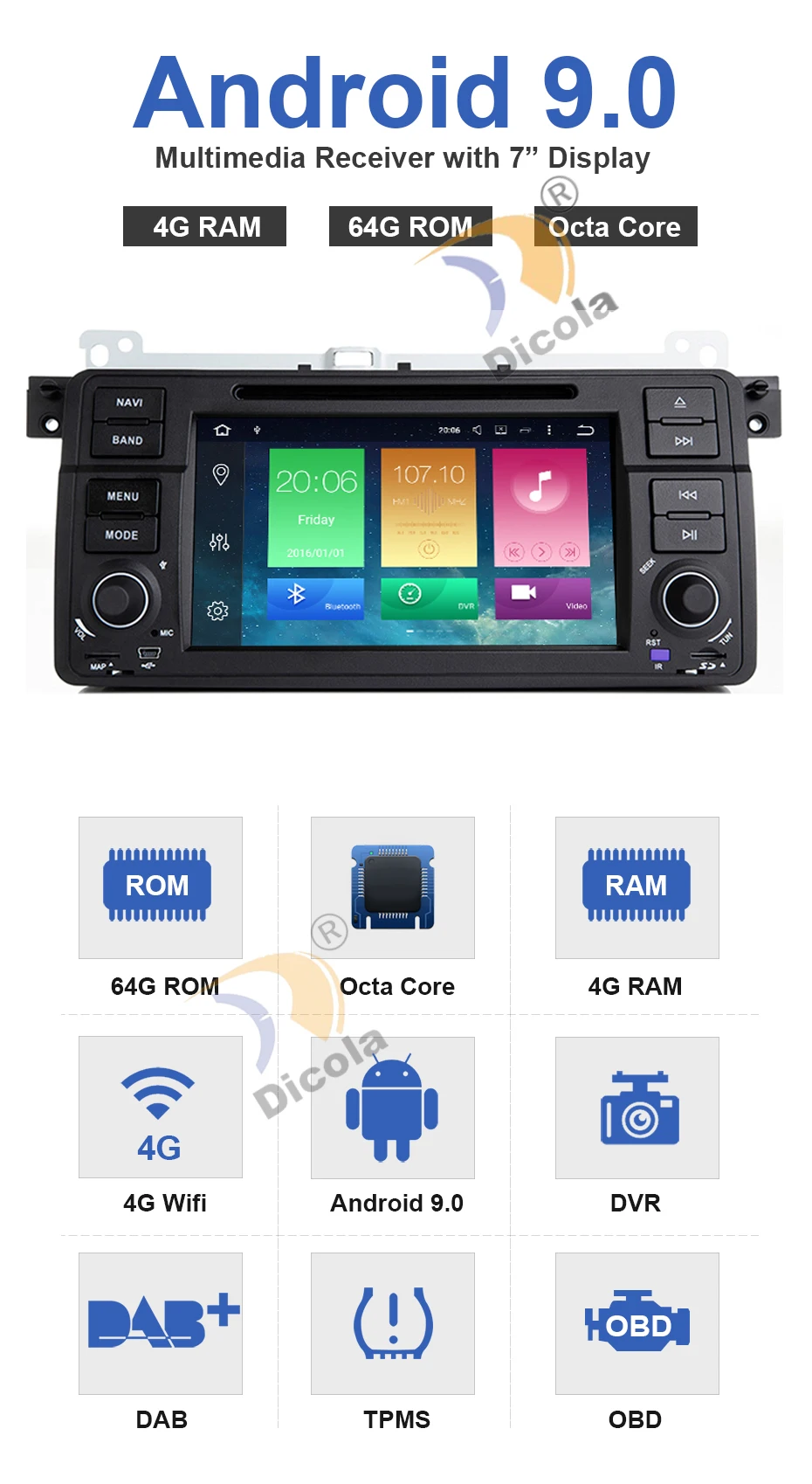 Excellent 4G+64G PX5 Android 9.0 One Din Car DVD Player for BMW E46 M3 Land Rover 75 3 Series Car stereo Radio BT Wifi GPS Navigation 3 Excellent 4G+64G PX5 Android 9.0 One Din Car DVD Player for BMW E46 M3 Land Rover 75 3 Series Car stereo Radio BT Wifi GPS Navigation 3