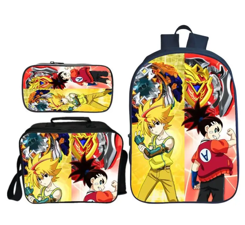 photo color Новое поступление, 3 шт./компл., школьный рюкзак с принтом Beyblade Burst для мальчиков-подростков, классные детские школьные сумки с героями мультфильмов, Детские ранцы - Цвет: photo color