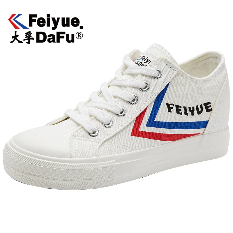 Feiyue/парусиновая обувь на толстой подошве 1521 г. Женская обувь, увеличивающая рост, Вулканизированная обувь Осенняя модная повседневная Нескользящая прочная обувь новейшая