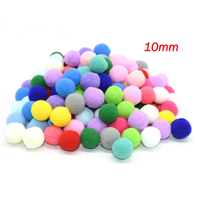 100Pcs Size 8-30mm Mixed Woolen Pompoms Decoration Crafts Fluffy Plush DIY Dolls Handmade For Diy Home Decor Sewing Supplies