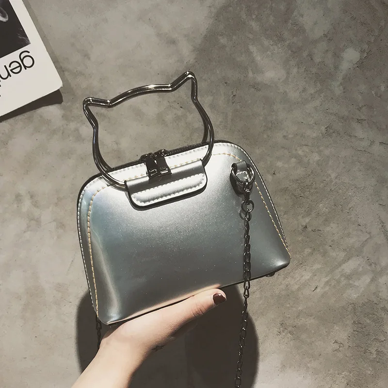 

Patent Leather Bag Women's 2018 New Style Korean-style Cute Cat Hand Bag Shell INS Super Fire Crossbody Bag Fashion