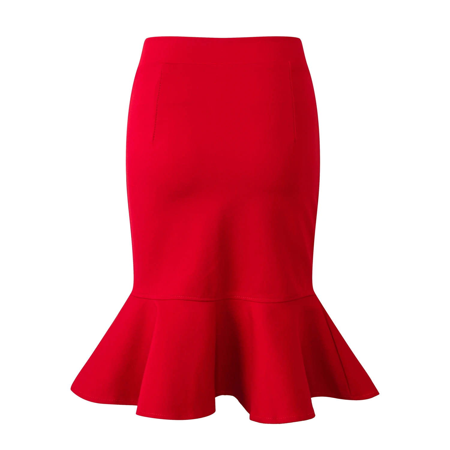 New Korean version of high waist bag hip stretch skirt ruffled A word skirt fishtail skirt S-5XL