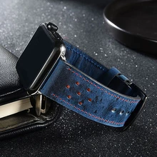 Ретро Роскошный кожаный браслет для Apple watch 44 мм 40 мм ремешок для iwatch 42 мм 38 мм серия 5 4 1 2 3 ремешок для часов Ремешок для часов
