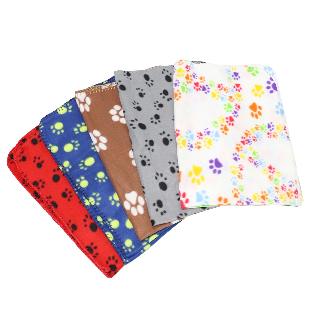 Pet Blanket Paw Print Dog Blanket Soft Warm Dog Cat Bed Mat Puppy Dogs Sleeping Blankets Bath Towel For Small Medium Large Dogs Cats Pug