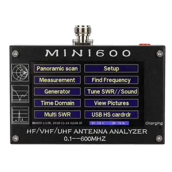 

Mini600 4.3 inch Press Screen 0.1-600MHz HF/VHF/UHF ANT SWR Antenna Analyzer Meter