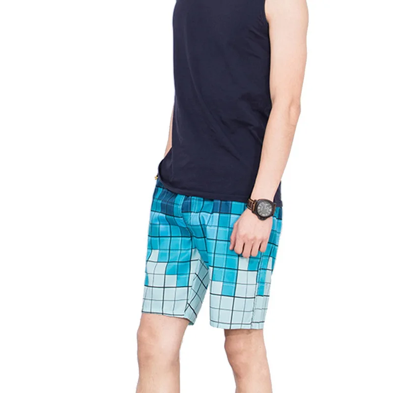 Летние Шорты для плавания с принтом, мужские повседневные свободные быстросохнущие пляжные шорты с эластичной резинкой на талии