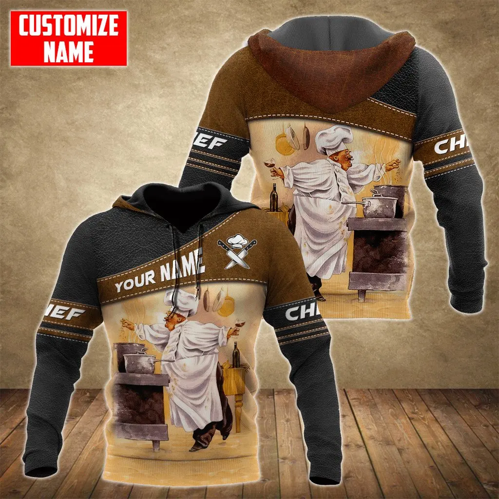 Customized Name Master Chef 3D full Printed Men Autumn Hoodie Unisex Hooded sweatshirt Streetwear Casual zipper hoodies DK389