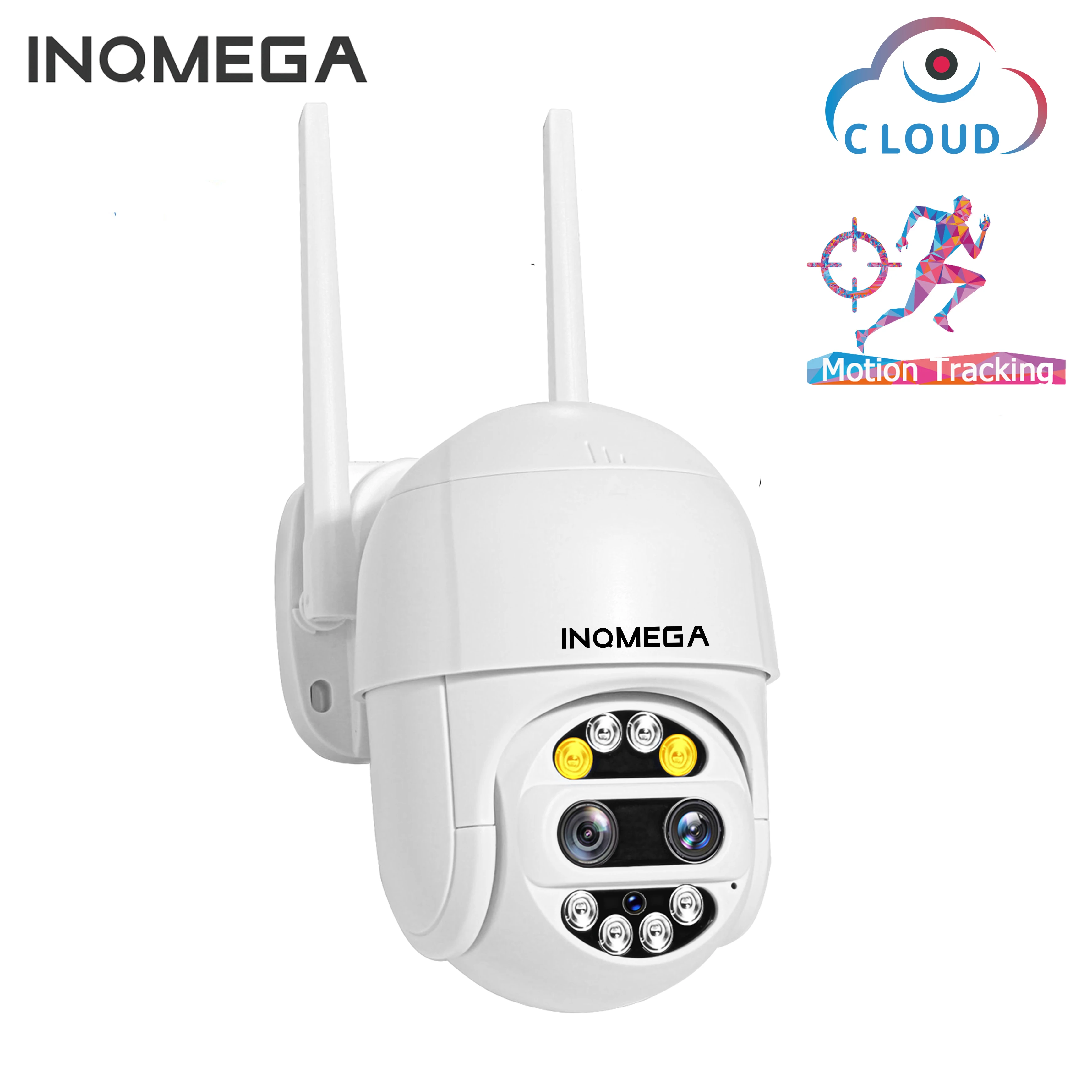 INQMEGA 1080P Wifi Camera Dual-Lens PTZ Speed Dome Outdoor Auto Tracking Cloud CCTV Home Security IP 2MP 4X Zoom | Безопасность и