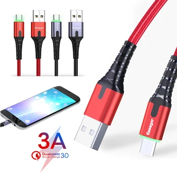 

Essager LED USB Type C Cable Fast Charge Wire Cord 3m USBC Cable for Xiaomi K20 Samsung Oneplus 7 Pro Mobile Phone USB-C