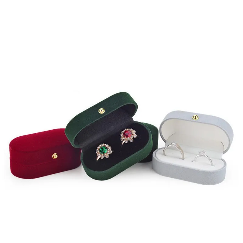 

Velvet Trinket Box Ring Box Jewelry Organizer Double Rings BoxJewelry Box Wedding Gift Box Organizador
