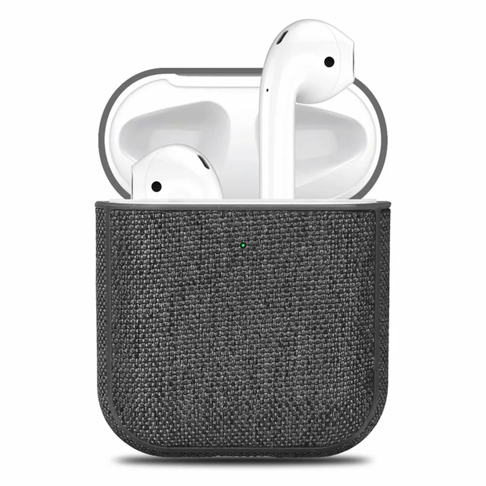 Чехол для наушников с тканевой текстурой для Apple AirPods 1 2 Bluetooth беспроводная гарнитура зарядная коробка противоударный чехол сумка с крючком