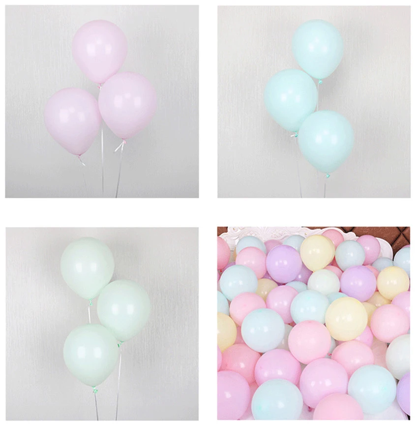 100pcs Thicken 10 inch Macaron Latex Helium Balloons Candy Color Balls Wedding Baby Bridal Shower Party Event Birthday Decor