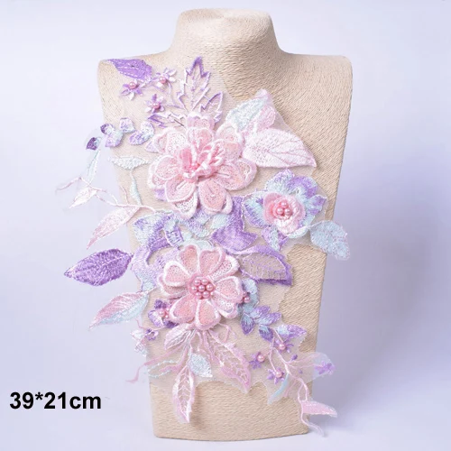 Embroidery Flower Patch Applique For Evening Dress Diy ClothingCostumes Decoration Sew On Accessories Patches Scrapbooking 13