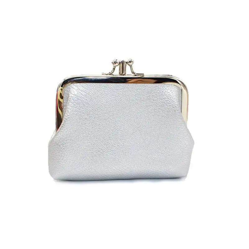 Solid Color Double Women Coin Purse Fashion Vintage Clasp Closure Coin Pouch Change Purse Layer Ladies Short Wallet Dropshipping