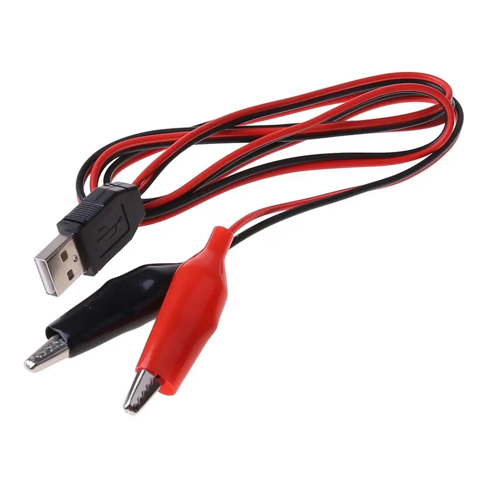 Медные зажимы типа крокодил с проводом Штекерный USB разъем испытательные выводы