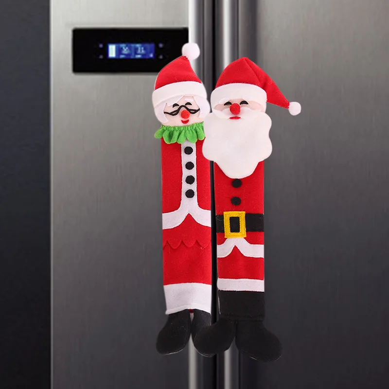 

Christmas Refrigerator Handle Cover Door Knob Cover Refrigerator Handle Gloves Creative Holiday Atmosphere Decoration Supplies