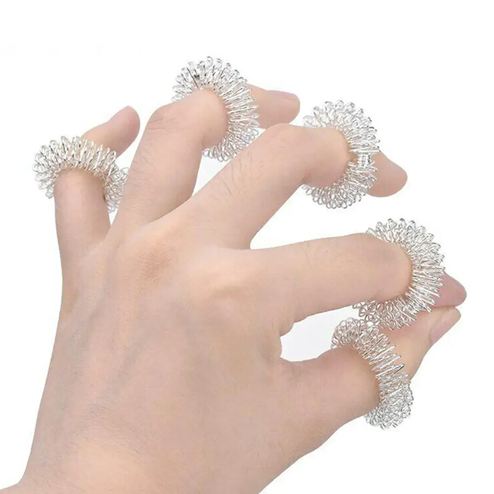 6 шт. массажное кольцо для пальцев Акупунктура Акупрессура Здоровье Массажер для тела