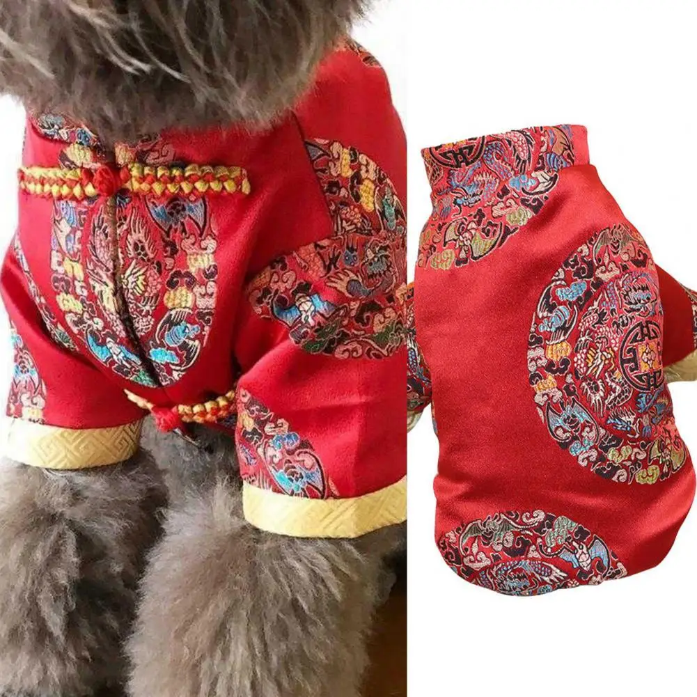 Pet Tang Suit Chinese Elements Embroider Comfortable Wearing Polyester