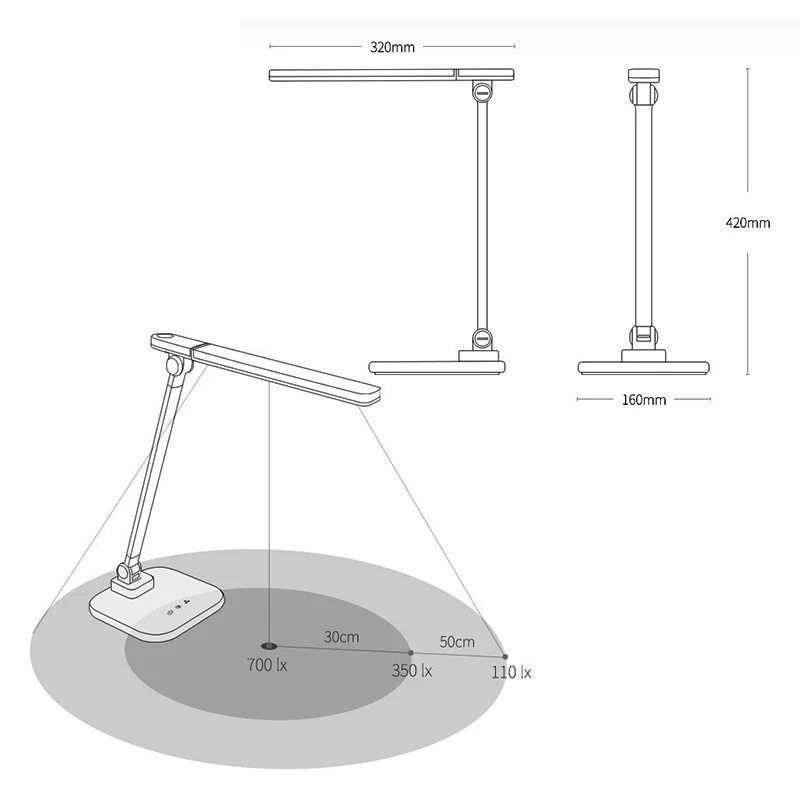  LED Table Light Eyes Protect Desk Lamp Dimmable Color Adjustable Touching Sensor Foldable Light for