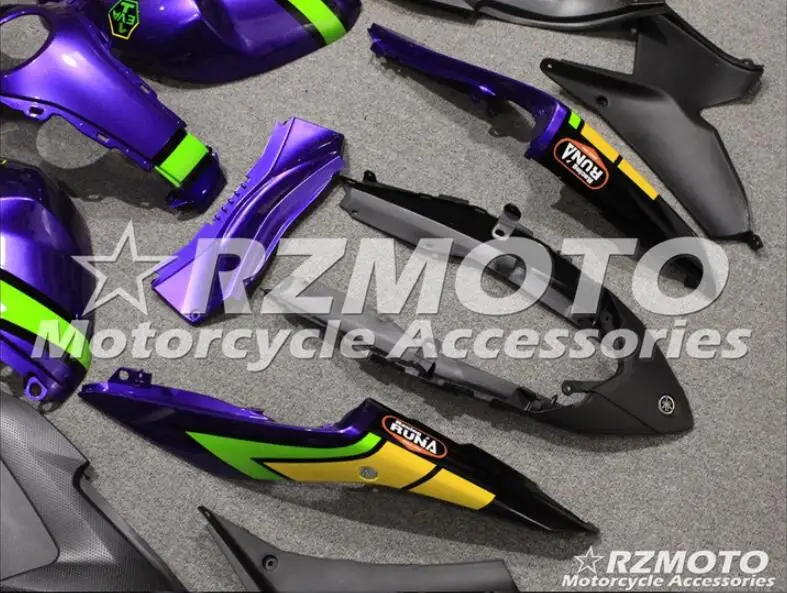 4 подарки ABS литьевая форма мотоцикл Обтекатели подходит для YAMAHA R3 R25- 15-19 Кузов Набор на заказ фиолетовый желтый зеленый