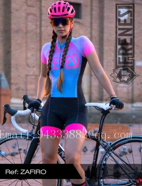06 FRENESI Триатлон skinsuit летний спортивный женский короткий рукав Велоспорт Джерси Комплект комбинезон roupa ciclismo feminina uniforme - Цвет: 06