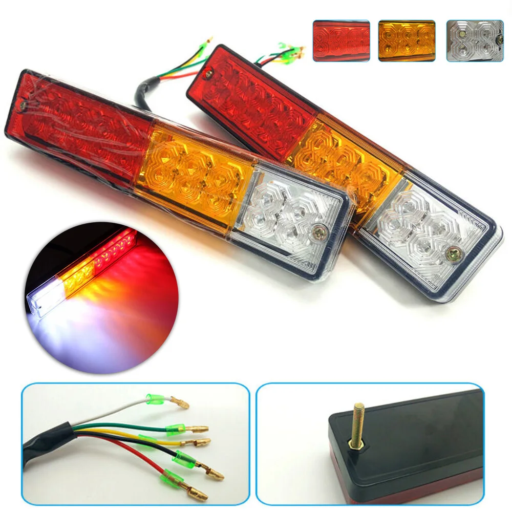 

2pcs 20 LEDs PC + ABS Taillights Car Trailer Stopped Back Reverse Indicator Light 12V-24V 23.8*5.1*3.1cm Car accessories