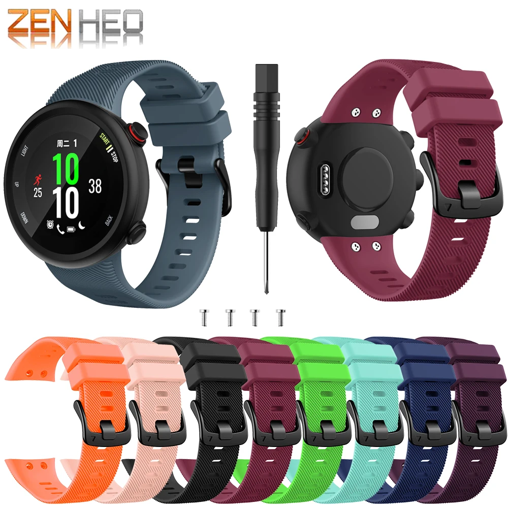 Силиконовый ремешок для смарт часов Garmin Forerunner 45 45S сменный наручных
