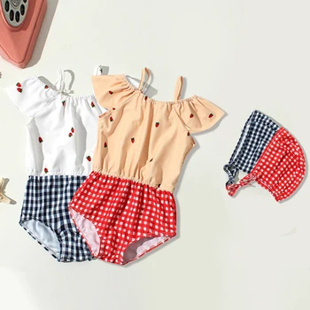 

Baby Girls Toddler Girls Ruffle Strap Swimsuit Baby Jumpsuit Toddler Swimming Set Children Baby Girls Ruffle Cartoon 1 Set