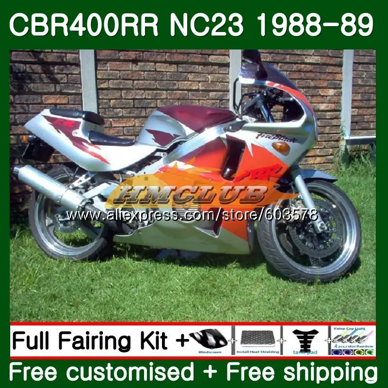 CBR400 RR для HONDA NC23 CBR400RR 1988 1989 1990 1991 1992 1993 оранжевый цвет, 96CL. 62 CBR 400 RR 400RR 88 89 90 91 92 93 обтекатели