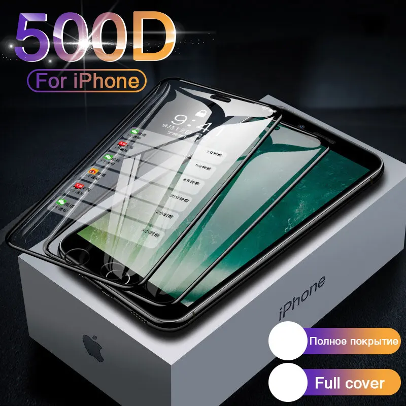 500D закаленное стекло из алюминиевого сплава для iPhone 6 6S 7 8 Plus, защита на весь экран, Защитное стекло для iPhone X XR XS 11 Pro Max