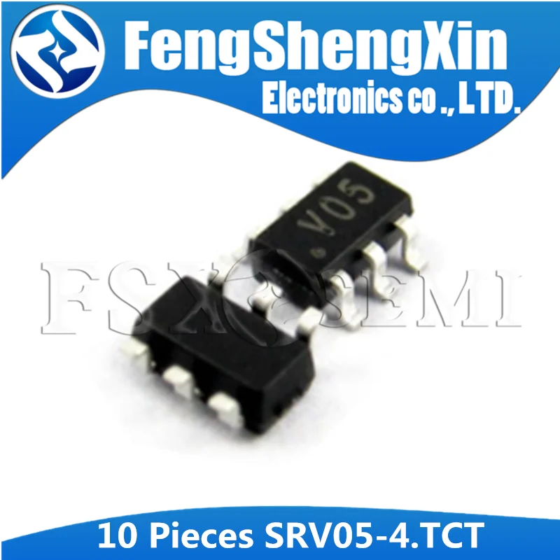 10 Pcs SRV05-4 SOT23-6 V05 Baja capacitancia televisores y red de diodos