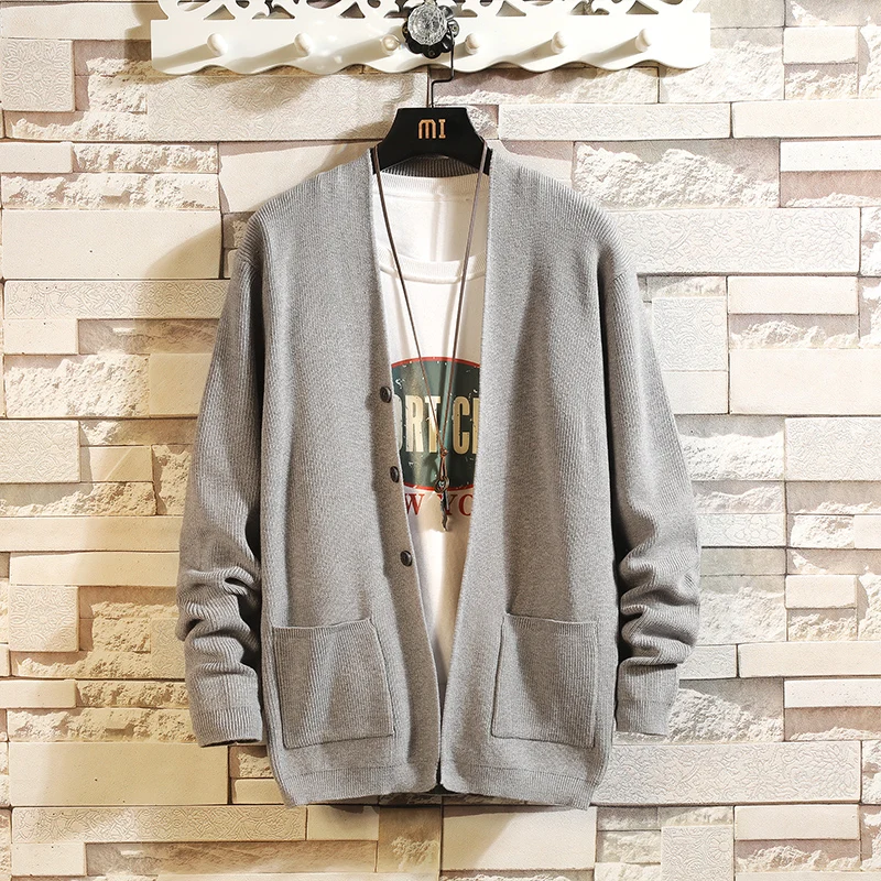 2020 Brand Sweater Mens Cardigan Slim Fit Jumpers Knitred Overcoat Autumn Korean Casual Men V-Neck Sweatercoat Male Sweaters 2