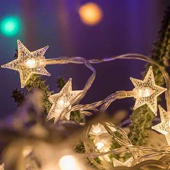 

LED Holiday light 1.5M 3M 4.5M 6M RGB star Fairy Lights Waterproof Outdoor Decorated Garden 12V Christmas living room decoration