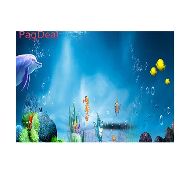Aquarium Background Castle In The Sky Fish Tank Landscape Decorative  Backdrop Poster Hd Photography Waterfall Mountain Tree - Decorations &  Ornaments - AliExpress